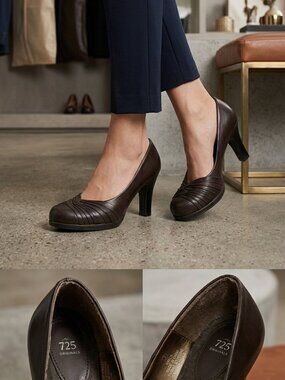 Vintage Y2K 725 Originals Millie Brown Pumps Size 7 Fits 7.5 Office Siren 2000s